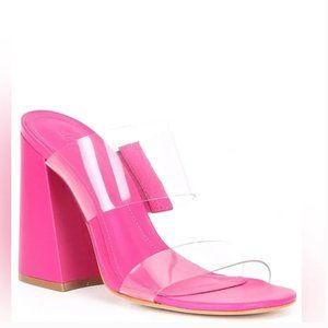 SHUTZ Clear Strap Heels 8
